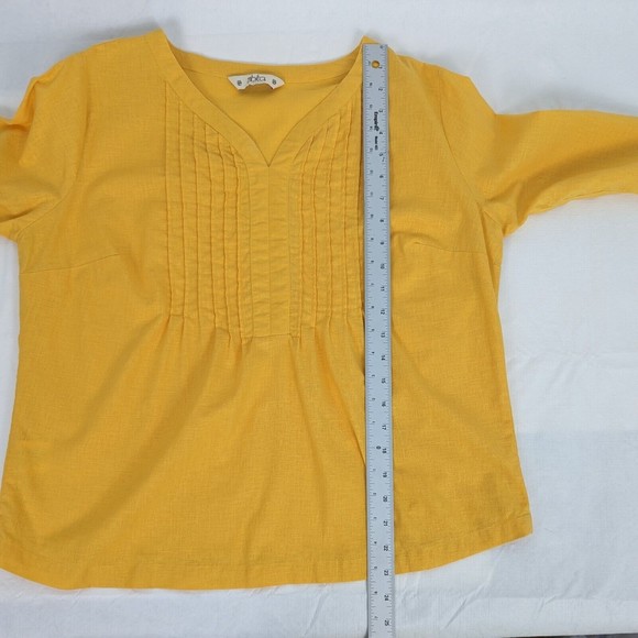 Abito Collezioni Womens Size US 10 Mexico 34 Yellow 100% Linen 3/4 Sleeve Shirt - Picture 7 of 12